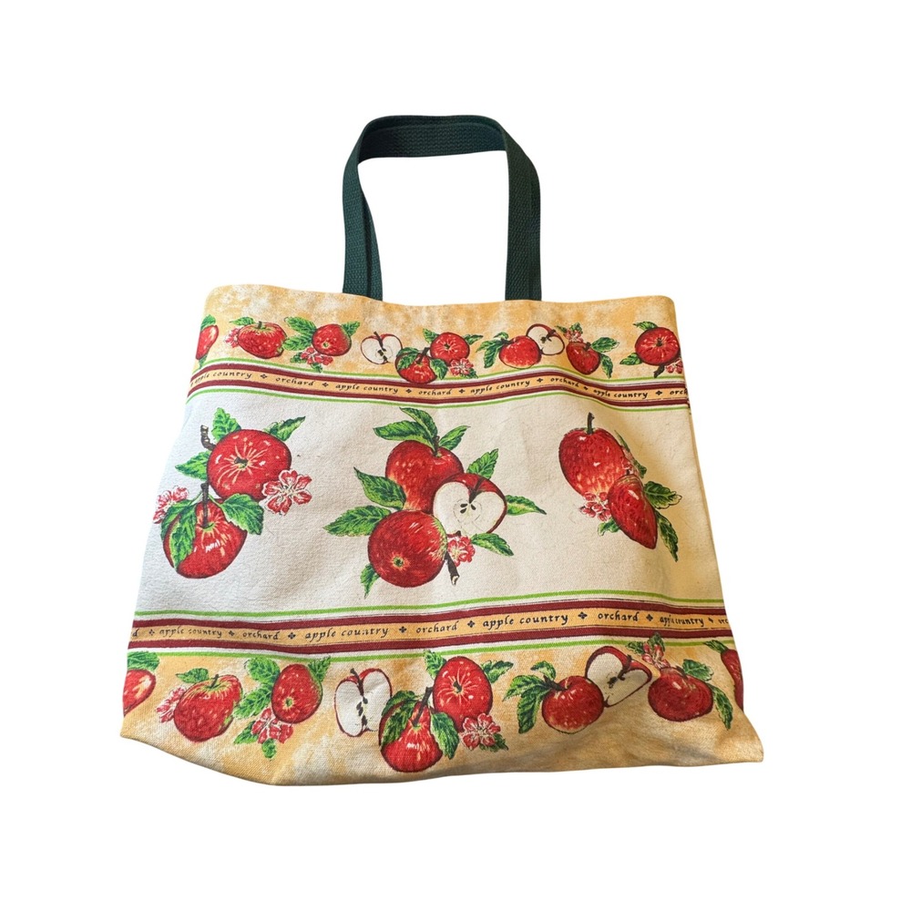 Kay Dee Designs Apple Orchard Canvas Tote Bag Red Green Cottagecore Farmhouse